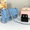 Chanel 25C Light Denim Rectangular Mini with Silver Hardware