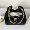 Chanel 25C Black Suede Maxi Pockets Small Hobo Bag
