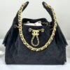 Chanel 25C Black Suede Maxi Pockets Small Hobo Bag