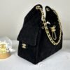 Chanel 25C Black Suede Maxi Pockets Small Hobo Bag