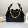 Chanel 25C Black Suede Maxi Pockets Small Hobo Bag