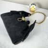Chanel 25C Black Suede Maxi Pockets Small Hobo Bag