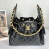 Chanel 25C Black Small Maxi Pockets Hobo Bag