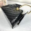 Chanel 25C Black Small Maxi Pockets Hobo Bag