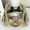Chanel 25C Grey Suede Small Maxi Pockets Hobo Bag