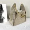 Chanel 25C Grey Suede Small Maxi Pockets Hobo Bag