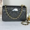 Chanel 25P Black Caviar Flap Bag with Matte Gold Hardware