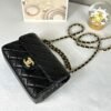 Chanel 25P Black Caviar Flap Bag with Matte Gold Hardware