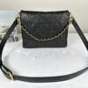 Chanel 25P Black Caviar Messenger Bag