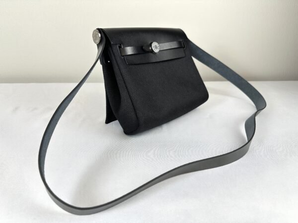 Hermès Black Mini Herbag with Palladium Hardware