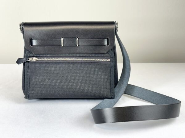 Hermès Black Mini Herbag with Palladium Hardware