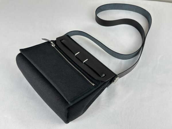 Hermès Black Mini Herbag with Palladium Hardware
