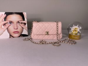 Chanel 25S Pink Lambskin Flap & Go Wallet on Chain