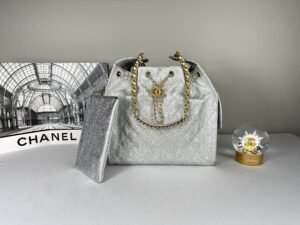 Chanel 25S Silver Caviar Medium 25 Bag