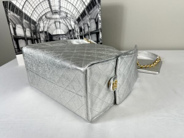Chanel 25S Silver Caviar Medium 25 Bag