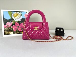 Chanel 24A Fuchsia Shiny Calfskin Kelly Bag
