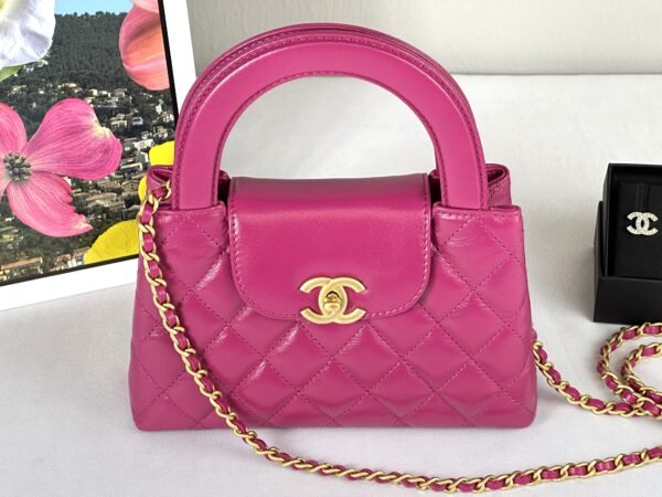 Chanel 24A Fuchsia Shiny Calfskin Kelly Bag