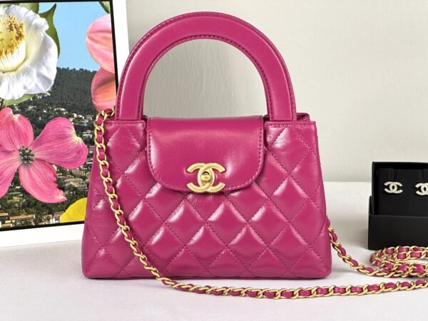 Chanel 24A Fuchsia Shiny Calfskin Kelly Bag