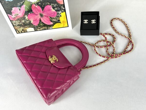 Chanel 24A Fuchsia Shiny Calfskin Kelly Bag