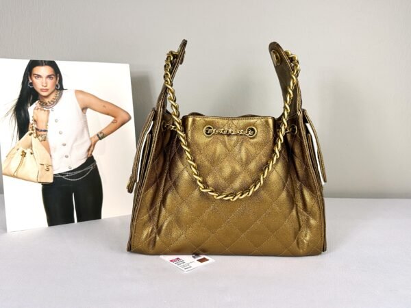 Chanel 25A Dark Gold Caviar Small 25 Bag