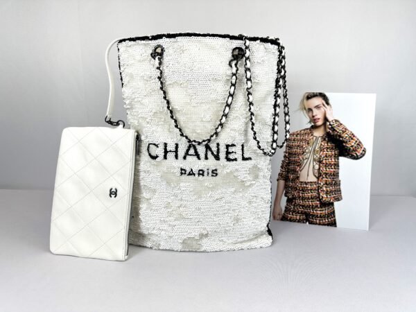 Chanel Super Rare Panda Sequins Tote Bag (15"x 11.5"x 2")