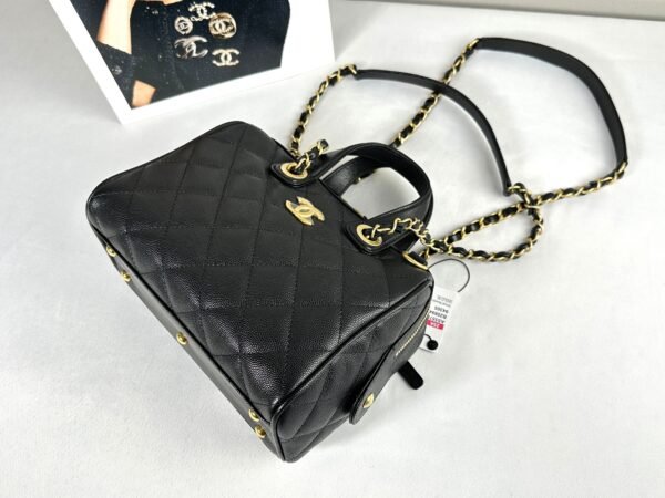 Chanel 25A Black Caviar Small CC Travel Bag