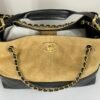 Chanel 25A Beige Suede Small Hobo Bag