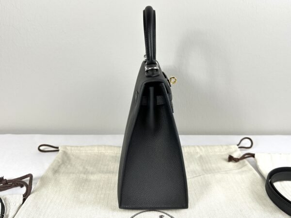Hermès Black Epsom Kelly 25 with Palladium Hardware