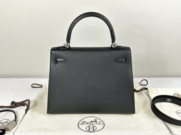 Hermès Black Epsom Kelly 25 with Palladium Hardware
