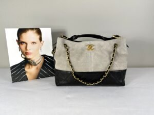 Chanel 25A Grey Suede Hobo Bag