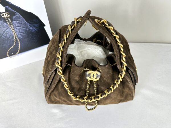 Chanel 25K Dark Brown Suede Small Size 25 Hobo Bag
