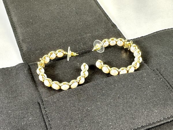 Chanel 24S Pearl Hoop Earrings