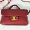 Chanel 25K Burgundy Caviar Top Handle Flap Bag