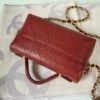 Chanel 25K Burgundy Caviar Top Handle Flap Bag