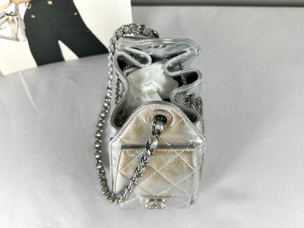 Chanel 26C Silver Caviar Mini 25 with Ruthenium Hardware