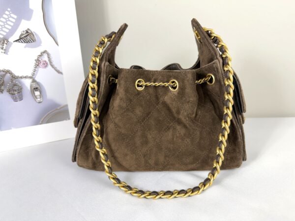 Chanel 26P Dark Brown Suede Mini 25