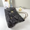 Chanel 25K Black Denim Maxi Hobo Bag