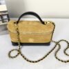 Chanel 26S Beige Suede Slim Vanity
