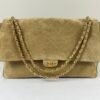 Chanel 26S Beige Suede Maxi Flap Bag