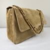 Chanel 26S Beige Suede Maxi Flap Bag
