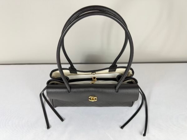 Chanel 26S Black Grained Calfskin Small Shopping Bag