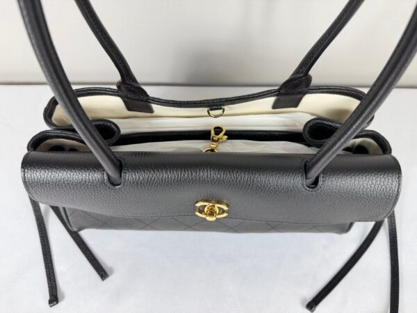 Chanel 26S Black Grained Calfskin Small Shopping Bag